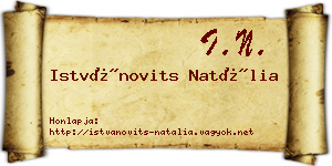 Istvánovits Natália névjegykártya